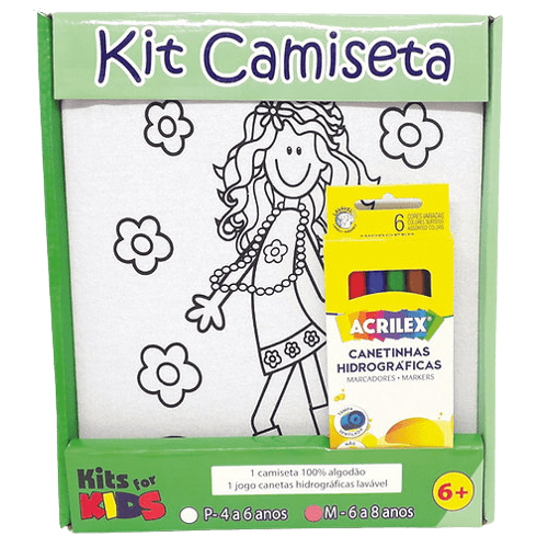 KIT CAMISETA PARA PINTAR - MENINA