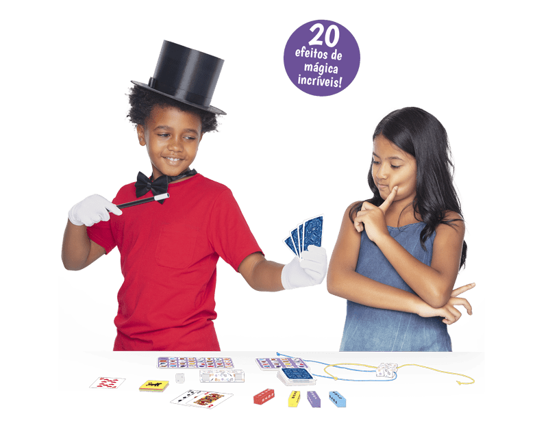 Jogo truque de magicas educativo tabuleiro com dicas + 7 anos em