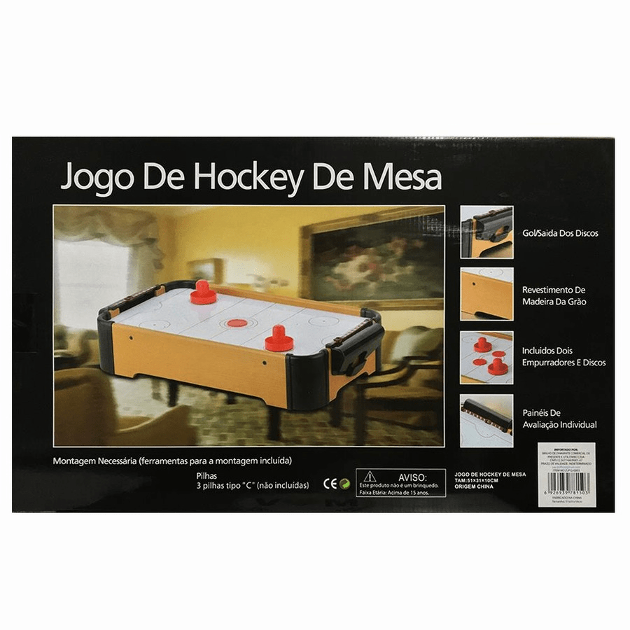 Mini Mesa Hockey Brinquedo Róquei Madeira Jogo de Tabuleiro Infantil