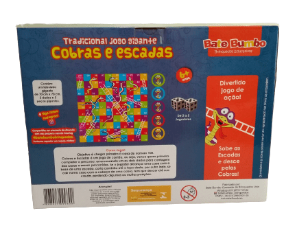 Jogo Tradicional Cobras e Escadas Gigante Educativo Pedagógico