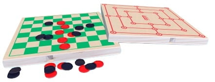 Jogo de Dama/Trilha Escolar AX Esportes 32x32cm Tabuleiro em