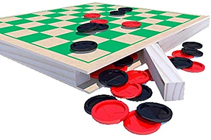 Jogo de Dama/Trilha Escolar AX Esportes 32x32cm Tabuleiro em