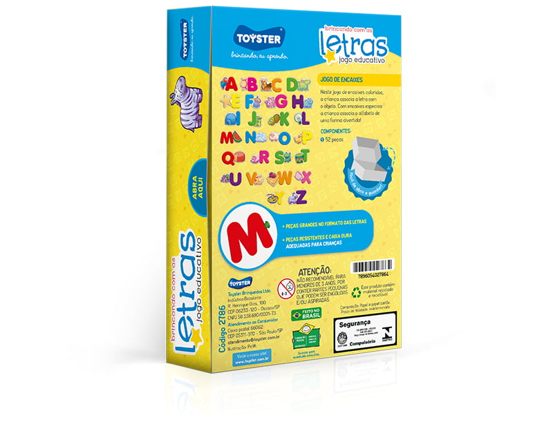 Jogo Brinquedo Educativo Pedagógico +3 Anos 15 Pcs Toyster