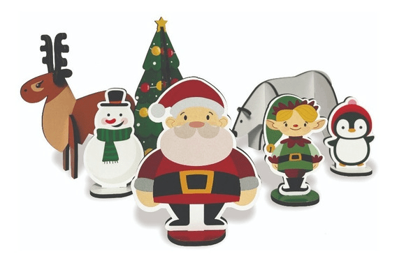 Quebra-Cabeça de Madeira 3D - Natal Papai Noel