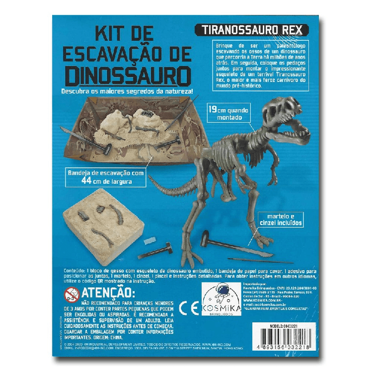 Kit de Escavação Tiranossauro Rex - 4M - Escave agora!