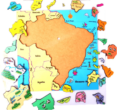 Quebra Cabeça Gigante Mapa do Brasil e Estados - Jogo Educativo -  Ludicamentebsb - LudicaMente Jogos e Brinquedos Educativos