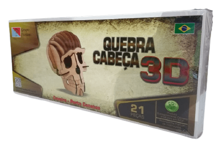 PORTA CANETAS - QUEBRA CABEÇA 3D - CAVEIRA